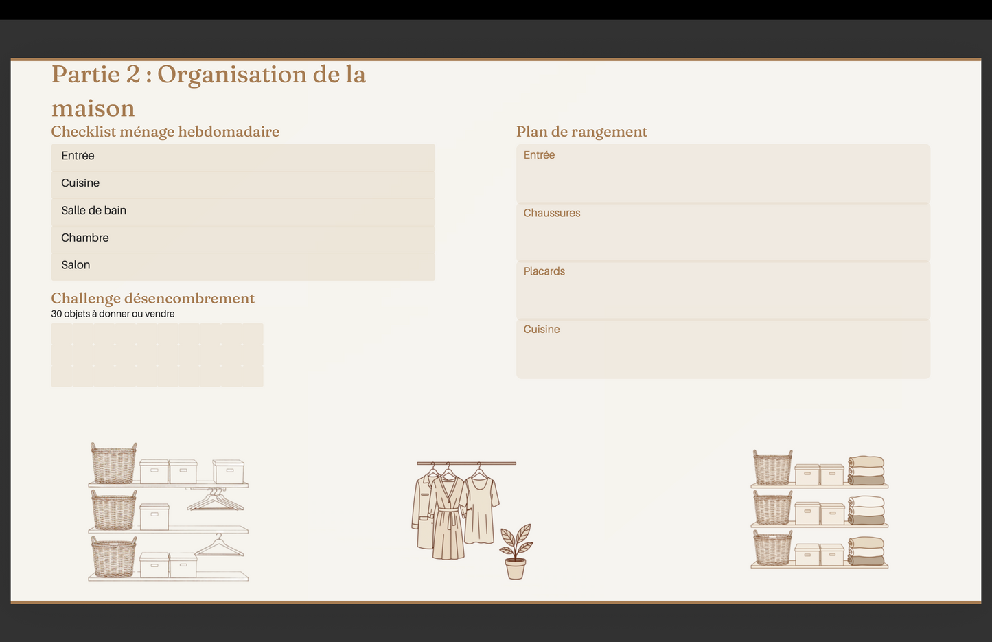 Planner Maison Organisée & Bien-être | PDF Téléchargeable