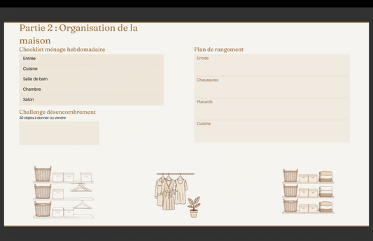 Planner Maison Organisée & Bien-être | PDF Téléchargeable